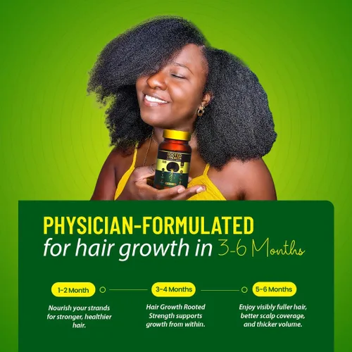 Vista 4 de Vitaminas para el crecimiento del cabello con fuerza raíz: vitaminas para el cabello para mujeres y hombres negros con bloqueador DHT y colágeno