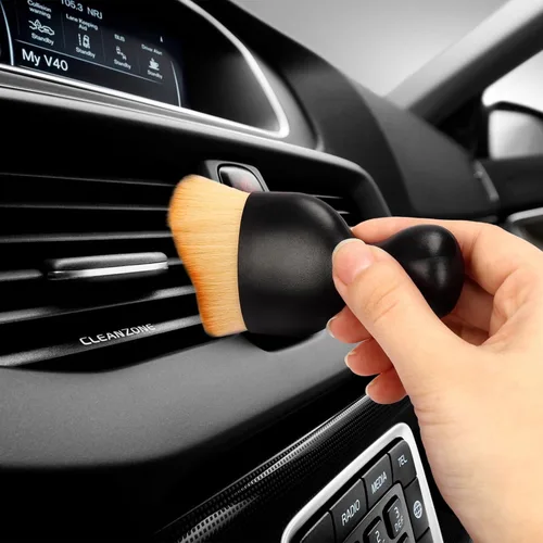 Vista 7 de Cepillo para detallar el interior del automóvil, 2 piezas de cepillo suave de limpieza interior de coche, diseño curvo, cepillo de limpieza