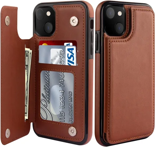 Vista 241 de LETO para iPhone 15 Pro Funda tipo cartera - Tapa tipo folio con patada - Diseños de moda - Tarjetero - Funda protectora para mujeres y niñas - 6.1