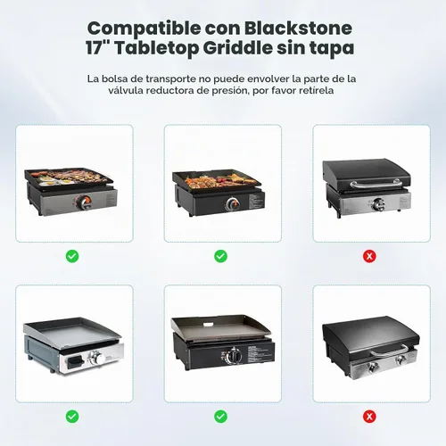 Vista 4 de Stanbroil Bolsa de transporte para plancha de mesa Blackstone de 17