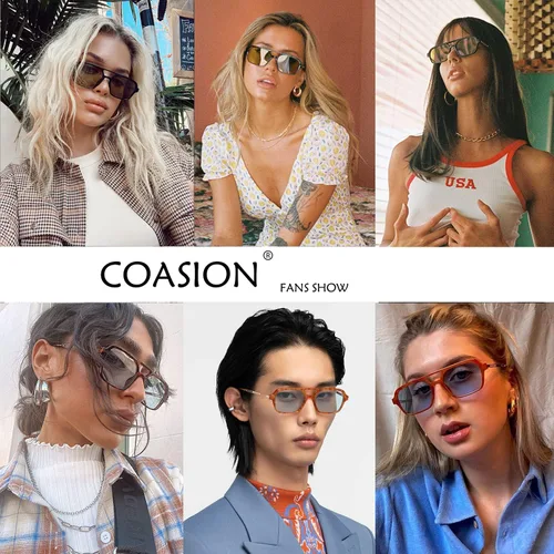 Vista 2 de COASION Lentes de sol planos estilo aviador vintage de los años 70 para mujeres y hombres, diseño cuadrado de metal con protección UV400