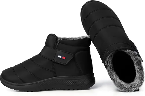 Vista 3 de SHIBEVER Botas de invierno para mujer botas de nieve impermeables para mujer, botines cómodos y resistentes a la moda
