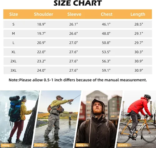 Vista 4 de American Trends Chaqueta impermeable para hombre, ligera, plegable, con capucha, cortavientos