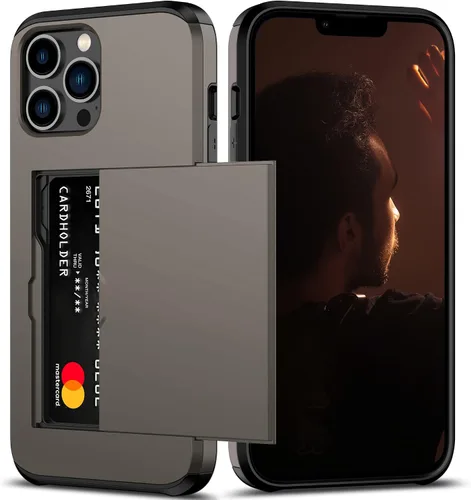 Vista 29 de Nvollnoe Funda para iPhone 13 con tarjetero [almacena 5 tarjetas] Funda tipo cartera de doble capa resistente a prueba de golpes con ranura oculta