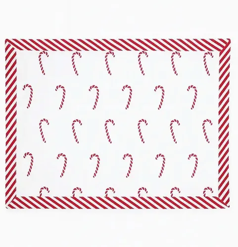 Vista 2 de Fennco Styles Bonbon Collection - Manteles individuales (14.0 x 20.0 in, 4 unidades), color rojo