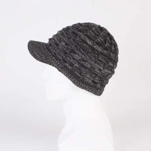 Vista 3 de Unisex Winter Hats with Visor Warm Ski Hat Stylish Knitted Hat for Men and Women
