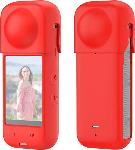 Vista 21 de PULUZ Funda protectora de silicona para Insta360 X4 con tapa de lente, cubierta protectora suave para la cámara y protector de lente estándar