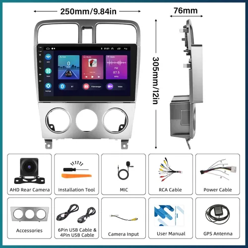 Vista 9 de UNITOPSCI 4-Core+64G para Subaru Forester 2004 2005 2006 2007 2008 Android Car Stereo Radio Wireless CarPlay Android Auto GPS, 9 pulgadas pantalla