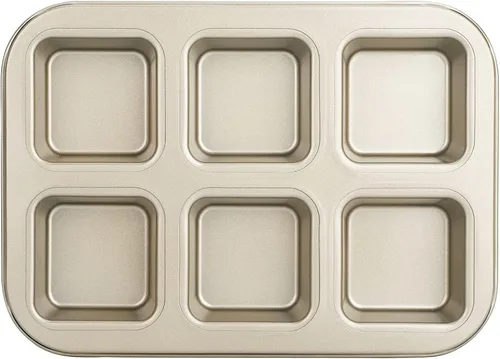 Vista 12 de Beasea Molde Cuadrado para Brownies, Molde Antiadherente de 6 Cavidades para Muffins, Molde para Pastel de Brownies, Juego de Gastronomía para Mini