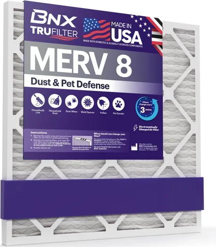 Vista 27 de BNX TruFilter - Filtro de aire MERV 8 de 10 x 10 x 1 pulgadas (paquete de 6) – Fabricado en Estados Unidos – Defensa contra polvo y mascotas