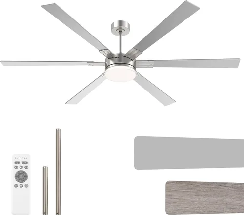 Vista 29 de OPONL Ventilador de techo de 52 pulgadas con luz y control remoto Negro