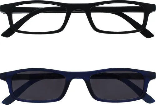Vista 12 de OPULIZE TED - Lentes de lectura para mujeres y hombres, marco mate rectangular ligero y estrecho con bisagras de resorte, color negro +1.50