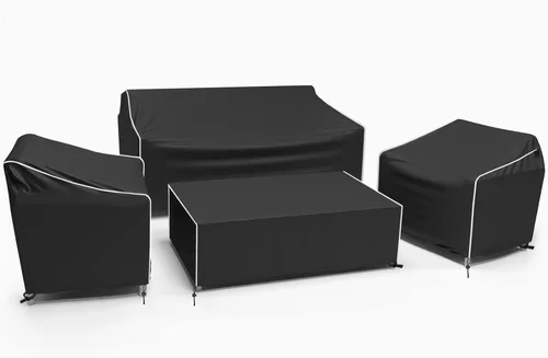 Vista 9 de Gasadar Funda Impermeable para Muebles de Exterior, Fundas de Juego de Muebles de Patio para Sofá Biplaza, Silla y Mesa de Centro, 600D Resistente