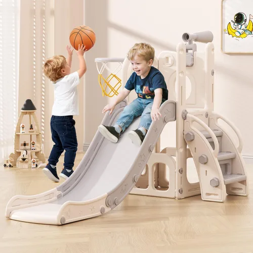 Vista 9 de Babytronic Tobogán para Niños Pequeños, 6 en 1 Tobogán de Interior para Niños de 1-3 Años, Juego de Escalador Interior y Exterior para Bebés