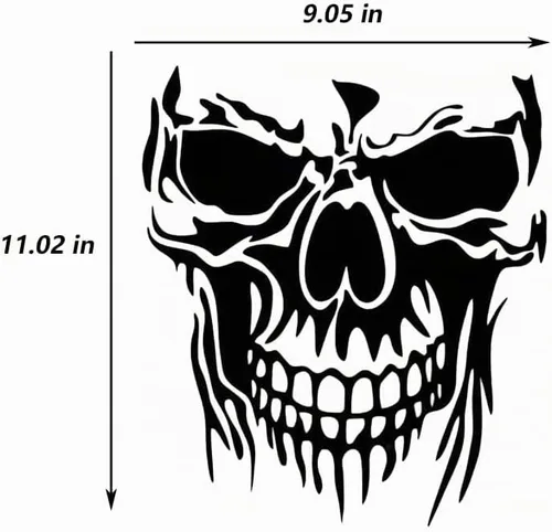 Vista 4 de Calcomanías para capó de coche con calavera láser 3D, color negro para auto
