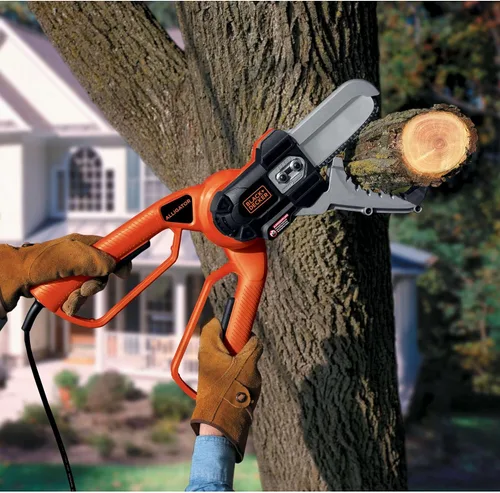 Vista 3 de BLACK+DECKER Sierra de cadena Lopper, podadora de 4.5 amperios, podadoras para poda de árboles de alta resistencia (LP1000)