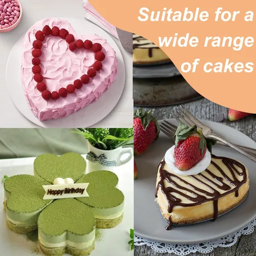 Vista 6 de Pan para pastel de corazón 6+8 pulgadas en forma de corazón Molde profundo inferior extraíble de aluminio