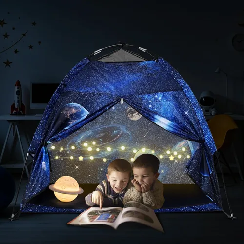 Vista 6 de Tienda de campaña para niños Lucky castle Playhouse para niños y niñas, tienda de campaña de cúpula fácil y divertida tienda de campaña para niños