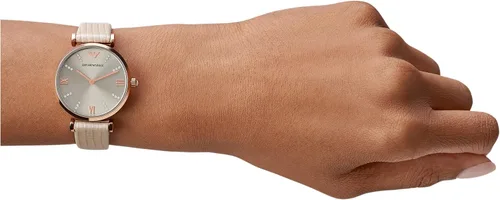 Vista 5 de Emporio Armani - Reloj de vestir de dos manecillas de acero inoxidable para mujer, Relojes de moda, Beige