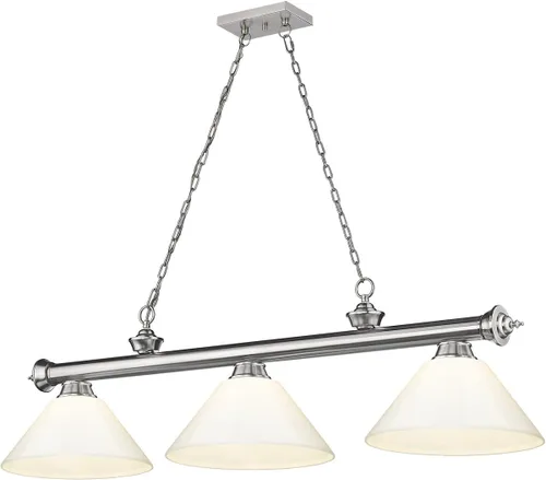 Vista 12 de Z-Lite 2306-3BP-PWH - Colgante de billar con cordón, 3 luces, 180 vatios totales, chapado en bronce