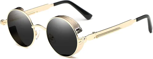 Vista 79 de Dollger Gafas de sol vintage Steampunk Retro Metal Round Circle Frame