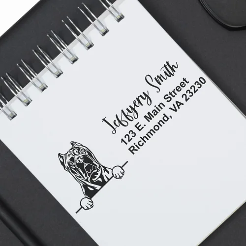 Vista 39 de American Bulldog Stamp Duo, Custom Return Address for Dog Lovers, Personalized Mail Mark for Letters and Cards