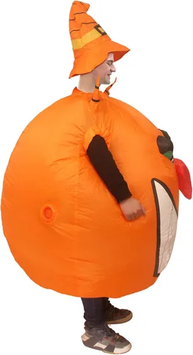 Vista 6 de VURPOKSI Inflatable Pumpkin Costume Funny Air Blow Up Costumes Jumpsuit Fancy Dress Cosplay for Halloween Christmas