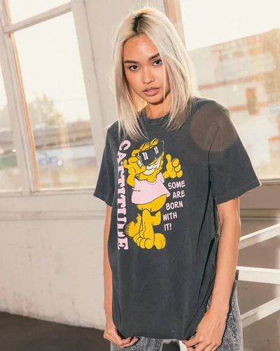Vista 2 de Camiseta vintage Garfield Cattitude para mujer