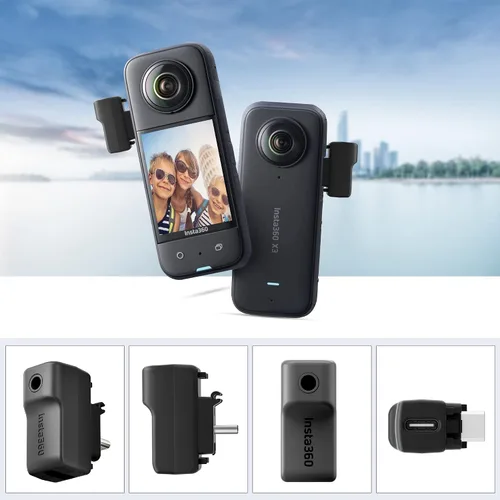 Vista 3 de CYNOVA Adaptador de micrófono externo para cámara Insta 360 X3