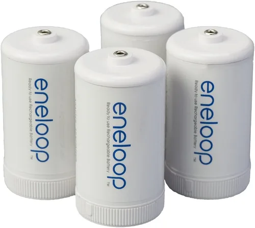 Vista 8 de Eneloop Panasonic BQ-BS2E4SA - Adaptadores de batería de tamaño C para uso con pilas AA recargables Ni-MH, paquete de 4