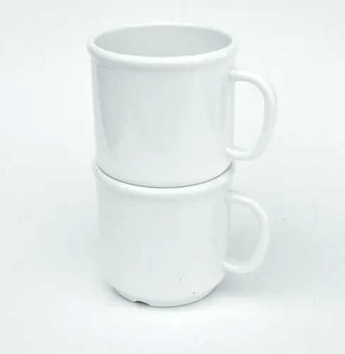 Vista 2 de SAN Plastic - Juego de 6 tazas para bebidas calientes, color blanco, 10 onzas