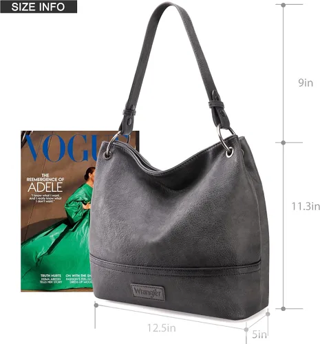 Vista 110 de Wrangler Hobo - Bolsas para mujer de cuero vegano con asa superior, bolsos de hombro y bolsos