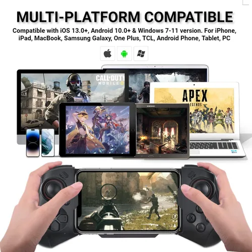 Vista 2 de Mando de juego móvil para iPhone 1414 Plus14 Pro14 Pro Max131211 iPad MacBook iOS Android Samsung One Plus TCL tableta PC mando inalámbrico