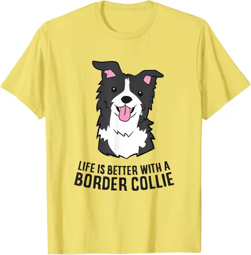 Vista 32 de Camiseta Border Collie Owner Life Is Better With a Border Collie Dog, Blanco, S