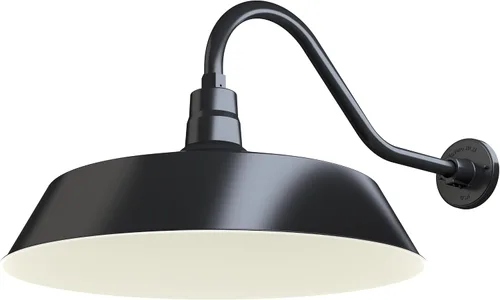 Vista 31 de 17 pulgadas. RLM Warehouse - Pantalla con brazo de cuello de cisne y bombilla Led A19 5000K de 9W