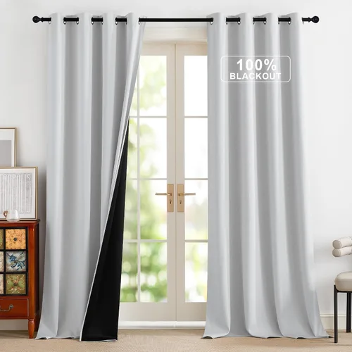 Vista 66 de NICETOWN Cortinas 100% Opacas Cortas de 36 Pulgadas de Largo para Dormitorio, Privacidad Aislamiento Térmico con Ojales Cortinas de Ventana