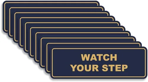 Vista 60 de Signs ByLITA Letrero estándar para pared o puerta con texto en inglés «Watch Your Step», señalización de salud y seguridad (negro), mediano