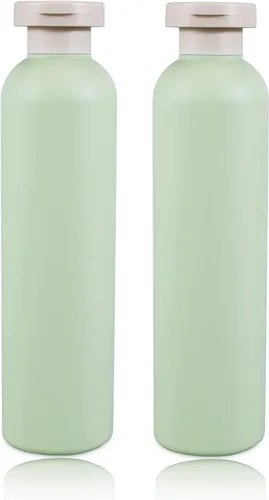 Vista 11 de Botellas de champú de viaje de plástico de 6.8 onzas, botellas exprimibles recargables con tapa abatible para artículos de tocador, recipiente