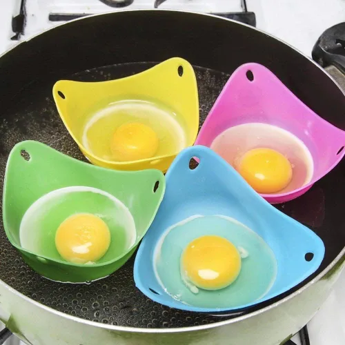 Vista 2 de Molde de tortilla de desayuno de silicona para huevo, para panqueques, herramienta de cocina, accesorios de cocina, Gadget Molde de huevo cocido
