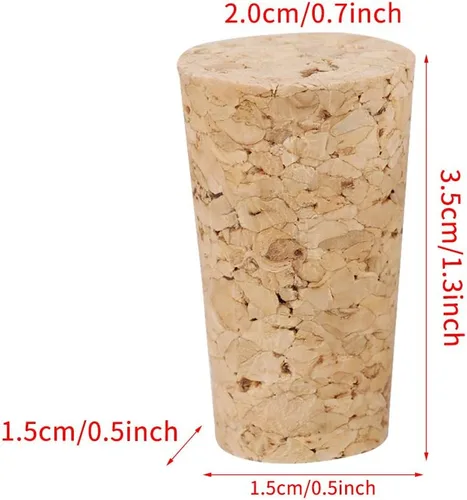 Vista 3 de Tapones de corcho, corchos de madera cónicos, corchos de madera para botellas de cerveza, corchos de repuesto para vino de cerveza, diámetro