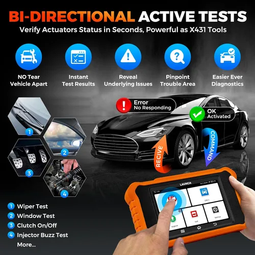 Vista 4 de LAUNCH Creader Elite V2.0 para escáner Land Rover Jaguar OBD2, herramienta de diagnóstico de sistemas completos bidireccionales, todos los servicios