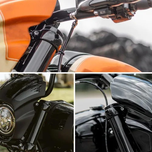 Vista 8 de FSFY 1 juego de tapas de tuerca de vástago de horquilla superior para Harley Davidson para Dyna para Softail