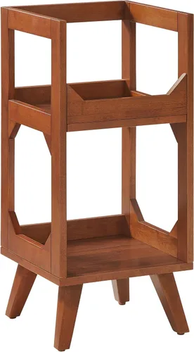 Vista 9 de Crosley Furniture Asheville - Soporte pequeño de discos moderno de mediados de siglo, almacenamiento de vinilo, con capacidad para hasta 130 discos