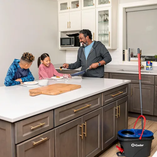 Vista 7 de O-Cedar EasyWring RinseClean - Recambio de microfibra para trapeador giratorio, 1 paquete, color azul