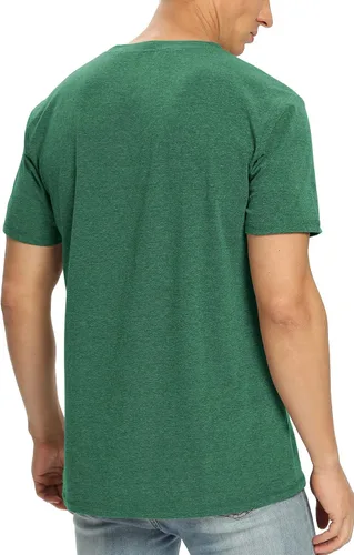 Vista 59 de NITAGUT Camiseta clásica de algodón para hombre con cuello redondo
