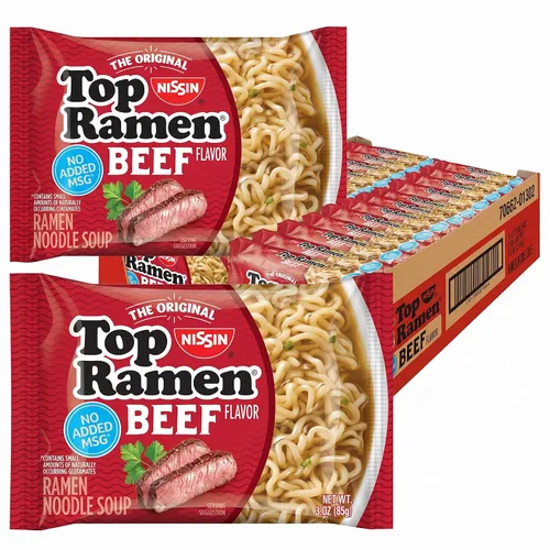 Vista 8 de Nissin Top Ramen - Sopa de fideos, salsa de soja, 3 onzas (paquete de 24)