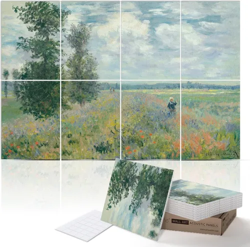 Vista 32 de PINWELIFE® Paneles acústicos de arte de pared, paneles absorbentes a prueba de sonido, para el hogar y la oficina, amortiguación decorativa