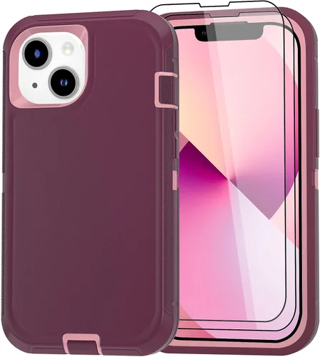 Vista 26 de Funda para iPhone 13 Funda 6.1" con Soporte Plegable y Clip para Cinturón con 2 Protectores de Pantalla + 2 Protectores de Lente de Cámara, Cubierta