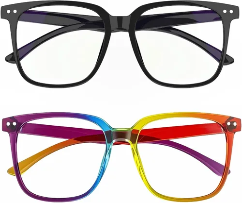 Vista 11 de Oversized Square Blue Light Blocking Glasses for Women Men, Anti Glare Computer Glasses, Reduce Eye Strain