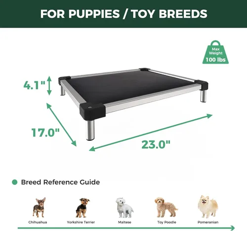 Vista 7 de FXW TitanNest Cama Elevada para Perros a Prueba de Masticación, Catre Elevado para Uso en Interiores/Exteriores/Camping, Cama Acolchada